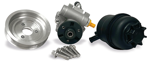 AAE Power Steering Pump Kit with Pump, Pulley, Reservoir, and Return Pipe