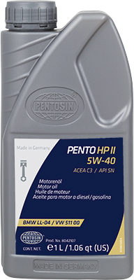 1 liter bottle of Pentosin HPII 5W-40 motor oil