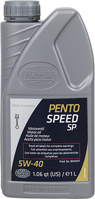 1 liter bottle of Pentospeed SP 5W-40 motor oil