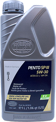 1 liter bottle of Pentosin Super Performance III 5W-30 motor oil