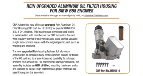 HEU0116 oil filter housing Rein