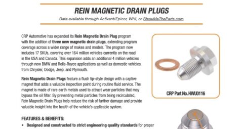 New magnetic drain plugs from Rein
