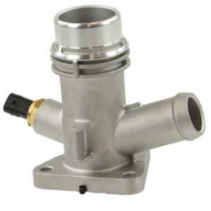 Rein upgraded metal coolant hose connector for BMW with temperature sensor, part number CHK0940.